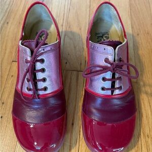 Stylish Fluevog Red and Pink Oxford Shoes